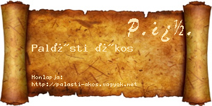 Palásti Ákos névjegykártya